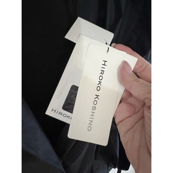 HIROKO KOSHINO black Women’s Coat Snap Closure With Belt Size 40 NWT - Picture 4 of 10